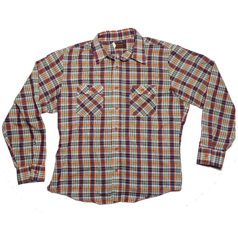 Vintage Wrangler Plaid Western USA Made